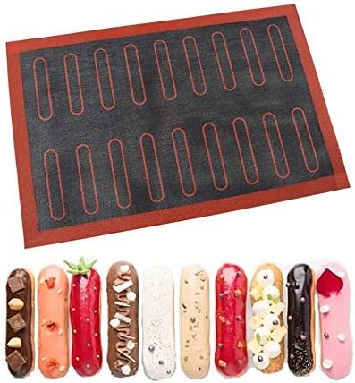 Zamishen Silicone Baking Mat Bread Baking Sheets Non-Stick Oven Liner 18/44 Eclair Sheet Liner Bakeware Mat Cookie Heat Resistant Bakeware (Color : 18 Eclair)