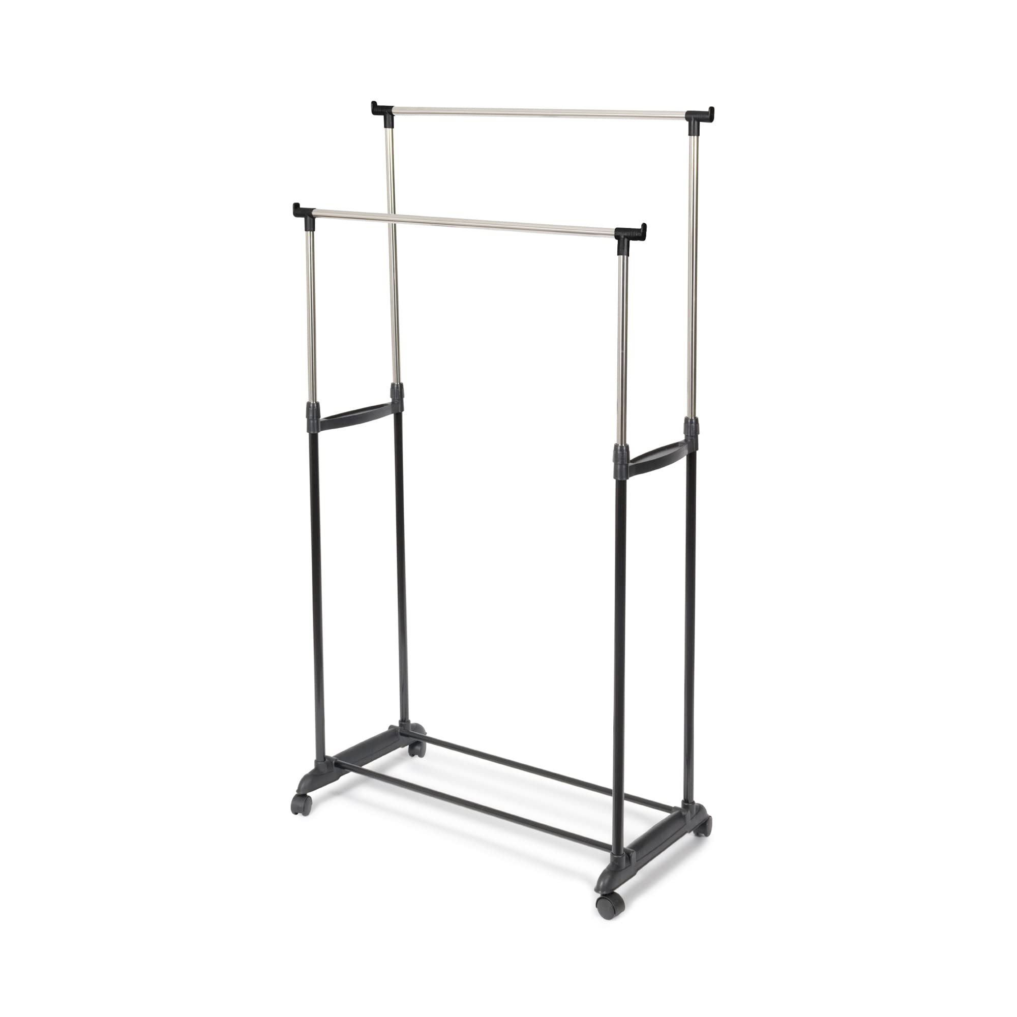 Compactor Zeph Clothes Rack, Cosmos Collection, L Size, 78X42X85/165(H) cm, Black, Metal and Plastic Construction, Sku: RAN9414