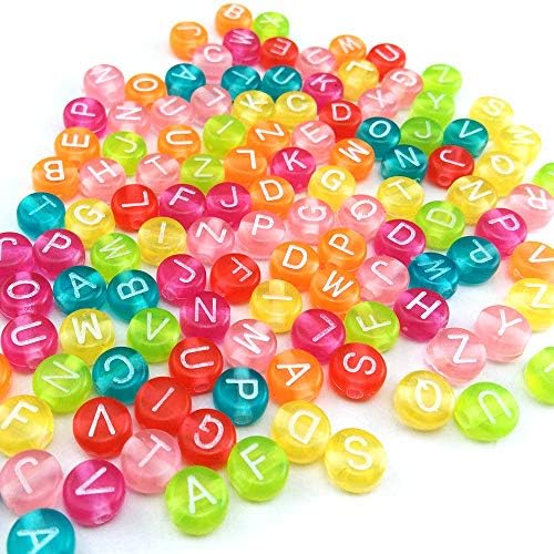 600 Pieces 6mm DIY Black Colorful Acrylic Alphabet Letter Column Shape Beads for Jewelry Making, Bracelets, Necklaces, Key Chains