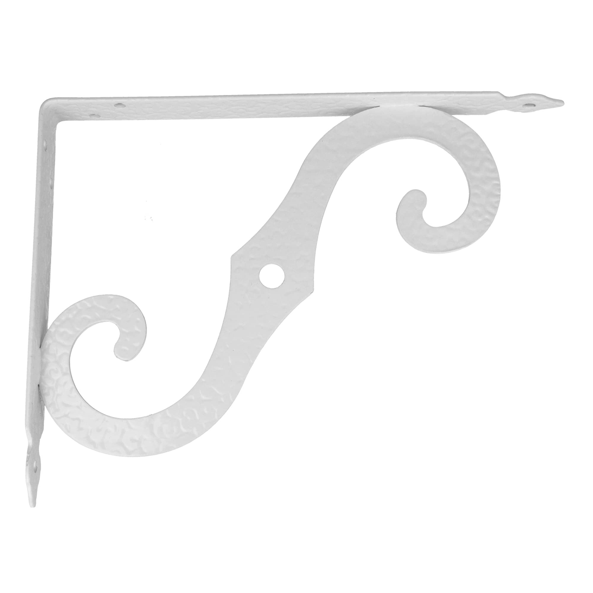 Amig - Shelf Bracket Stainless Steel Model 2 | Metal Bracket for Shelves | Shelf Bracket | Colour: White | Dimensions: 100 x 90 mm | Recommended Max Weight: 75 kg