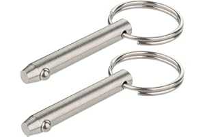 VTURBOWAY 2 Pcs Quick Release Pin, Diameter 5/16"(8mm), Overall Length 2.17"(55mm), Usable Length 1.54"(39mm), Full 316 Stainless Steel, Bimini Top Pin, Marine Hardware