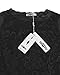 STYLEWORD Women's Long Sleeve Pleated Loose Swing Casual Dress(Black-114-S)