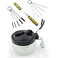 4 Set Airbrush Spray Gun Wash Cleaning Tools Needle Nozzle Brush Glass Cleaning Pot Holder