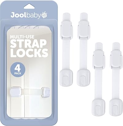 Jool Baby Products Child Safety Strap Locks 4 Pack 3M Adhesive No Drilling