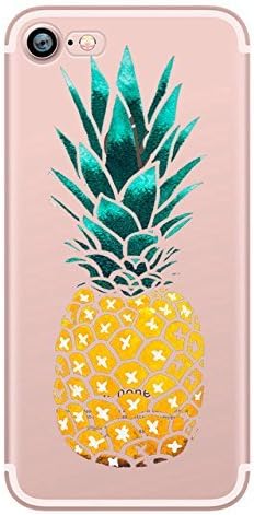 Pineapple Panda Flamingo Giraffe Bird Pizza Art iPhone X Case, Apple iPhone 8 Cover Case,Soft Clear Cover Case for iPhone X 7 7S 8 8 Plus (Pineapple Art, for iphone 8)