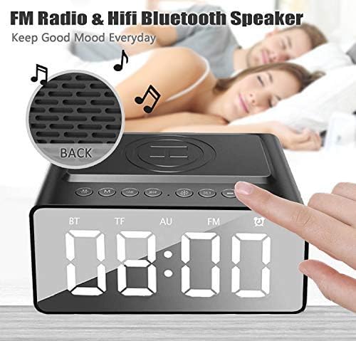 Warm Feather Alarm Clock Radio with Bluetooth Speaker, Alarm Clocks Bedside - Image 3