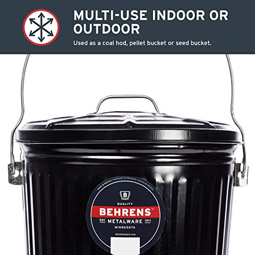 Behrens B907P Galvanized Steel Wood Stove and Fireplace Ash Can, 7 1/2