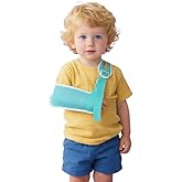 GZFQJJ Adjustable Kid's Arm Sling Suitable for shoulder injuries and post-operative rehabilitation Adjustable comfortable shoulder support Fits either arm (Blue, Small)