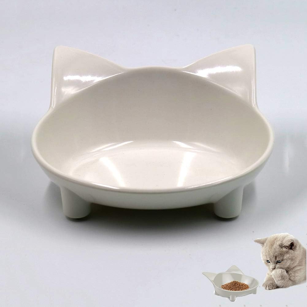 Cat Bowls, Melamine/Double Cute Cat Dishes Shallow Wide Flat/Cat Dog