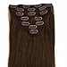 Futuretrend@clip in Remy Real Human Hair Extensions 7pcs 20 Inch 70g Color 4-dark Brown/medium Dark Brown Chocolate Brown