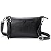 SCIEN Women Small Leather Crossbody Purse Zipper Clutch Wallet Cell Phone Bags, Black