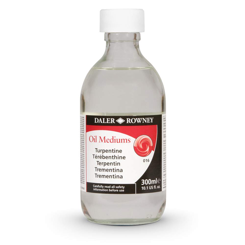 Daler-Rowney Georgian Oil Medium, Glass Jar, 10.14oz - 300 ml, Turpentine, multicoloured, 300 ml (Pack of 1)