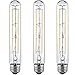 LETO 3 Pack 6W Vintage Long Tubular Light Bulb Dimmable ,UL Listed,60W Equivalent,LED Warm White 2700K,E26 Base decorative light bulbs
