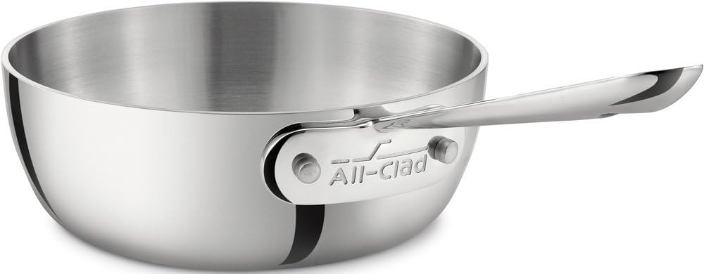 All-Clad 4211 Stainless Steel Sauteuse konisch ohne Deckel, französiche Pfanne 16,5 cm, 0,9 Liters, induktionsgeeignet, Edelstahl