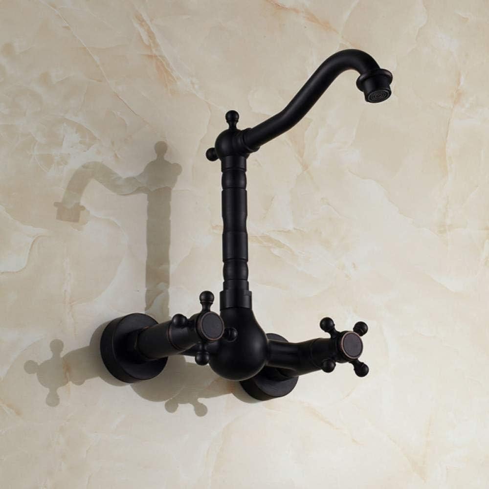 Grifo,Grifo, De Lavabo Para Baño, Montaje En Pared, Bronce Frotado Con