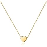 PAVOI 14K Gold Plated Cubic Zirconia Heart Necklace | Cute Dainty Love Pendant Necklaces for Women