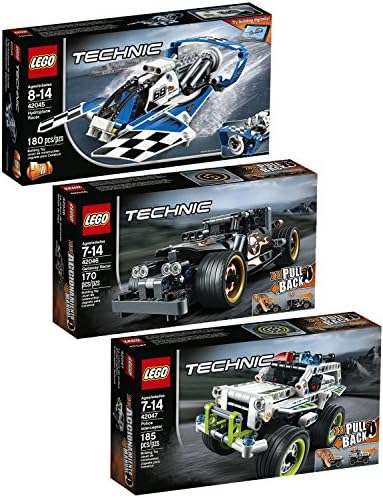 LEGO TECHNIC Racer Ultimate Fan 3-Pack Gift Set: Getaway Racer 42046, Hydroplane Racer 42045 and Police Interceptor 42047