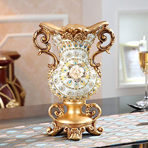 Europeanstyle Retro Resin Large Flower Vases for Living Dining Room