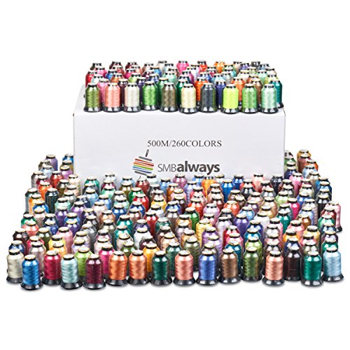 Polyester Embroidery Machine Thread Set (260 Spools, 500m Each) by SMB