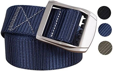 Nylon Web Belt, MiWoo Men's Tactical Army Casual Militray Style Buckle Belt (Navy,47in)