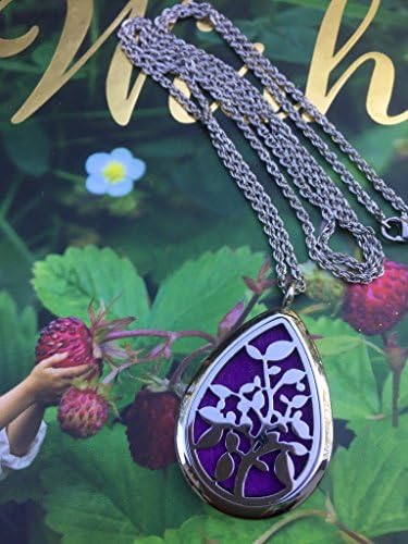 KOKO AROMA Teardrop Diffuser Necklace Stainless Steel Locket Pendant