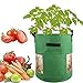 wang JESS Potato Grow Bag,2PCS 10 Gallons Dark Green Planting Grow Bags Window Vegetable Bags with Flap and Handles for All Vegetablethumb 2