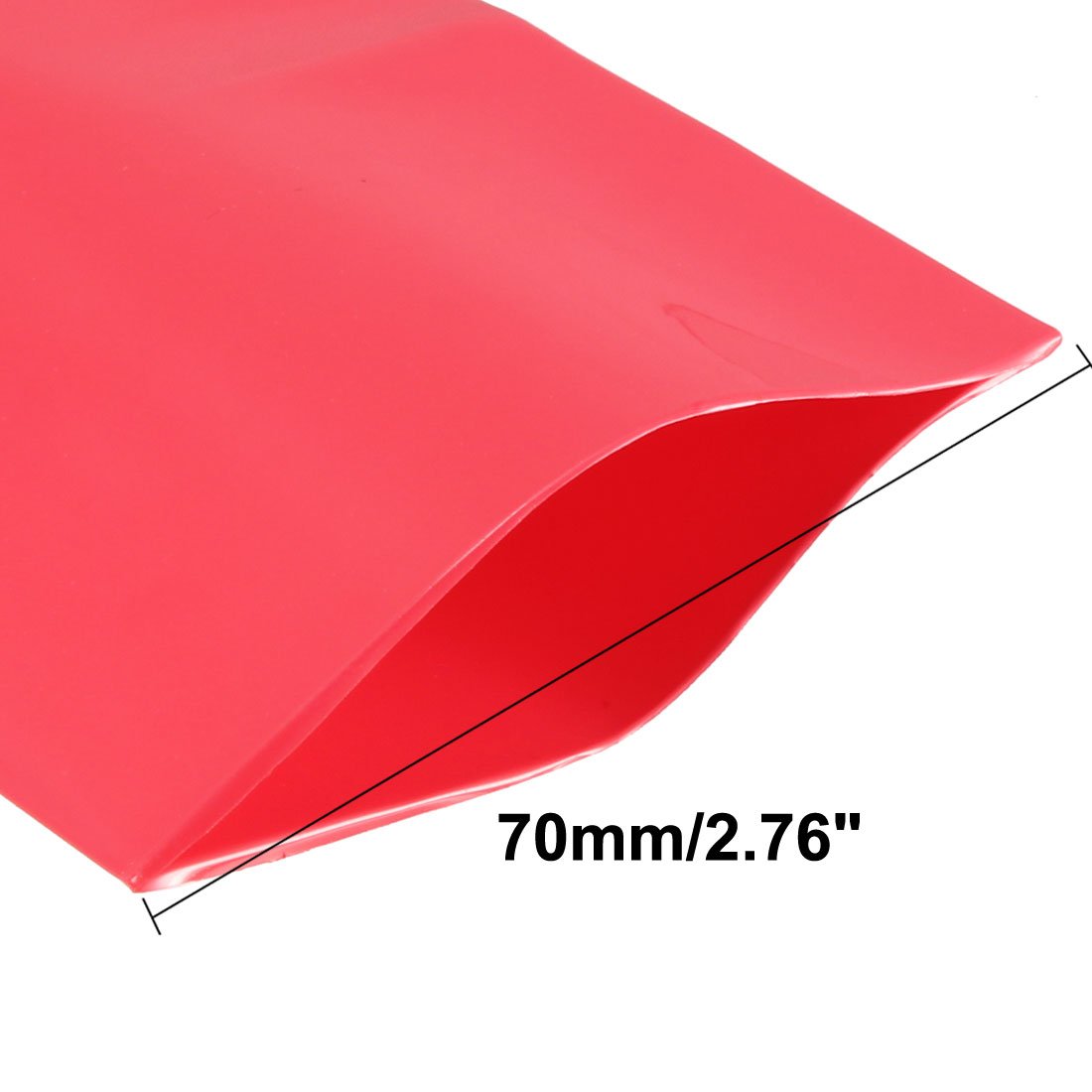 sourcing map Battery Wrap PVC Heat Shrink Tubing 70mm Flat Width for Power Supplies 5 Meter Length Red, 70mmx5000mm - Image 3