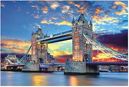 1000 Piece Famous Scenery Jigsaw Puzzle for Kids Adult, Tower Bridge Large Puzzle Game Toys Gift ( 29.53 x 19.69inch)