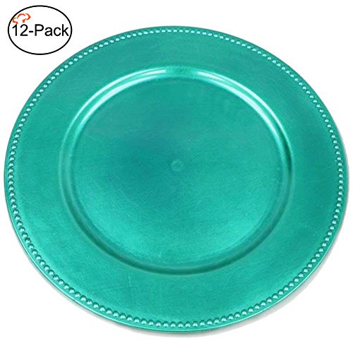 Turquoise Charger Plates. Turquoise Plastic Beaded Charger Plates 12