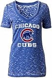 Chicago Cubs Ladies T-Shirt V-neck Burnout Walking Bear 11835