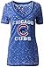 Chicago Cubs Ladies T-Shirt V-neck Burnout Walking Bear 11835