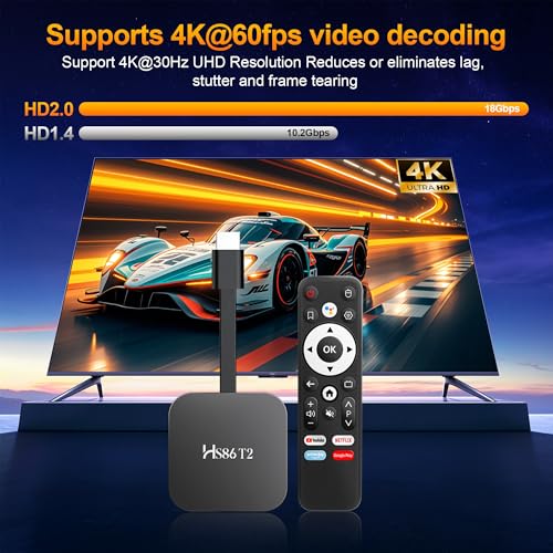 Android TV Stick 14.0, Smart TV Stick 2GB RAM 16GB ROM RK3518 Chip, Dual WiFi 2.4G/5.8G, BT5.0, HDMI 2.0 & HD 4K, Voice Remote Support for Video and Audio, Black 2026