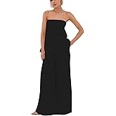 calbatic Women Polka Dot 2 Piece Outfits Spot Strapless Tube Top High Waist Wide Leg Pants Casual Lounge Set