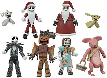NBX Nightmare Before Christmas Minimates Series 2 Counter Display Complete set of 8 Mini Figures (Opened To Identify)