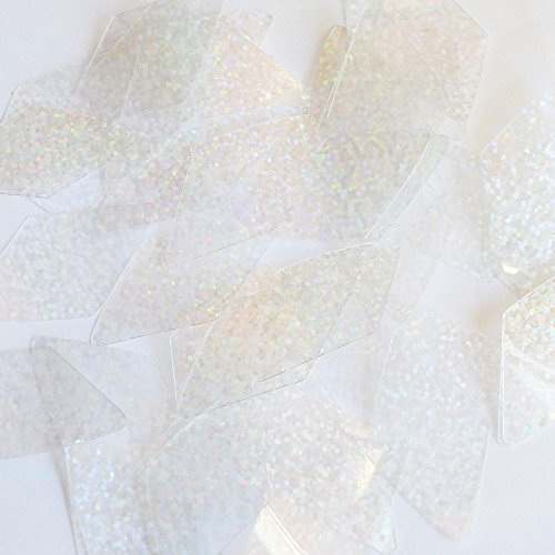 Crystal Glitter Hologram Sequin Diamond 1.75 inch Iridescent Couture Paillettes. Made in USA. Loose for embroidery, bridal, applique, arts, crafts, and embellishment.