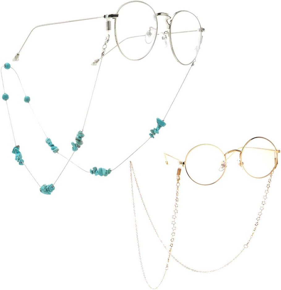 Eyeglass Chains for Women 2pcs Sunglasses Reading Glasses Strap Holder Cords Fashion Lanyards Eyewear Retainer