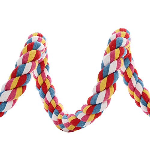 Jusney Bird Rope Perches,Parrot Toys 21 inches Rope Bungee Bird Toy (21 inches)