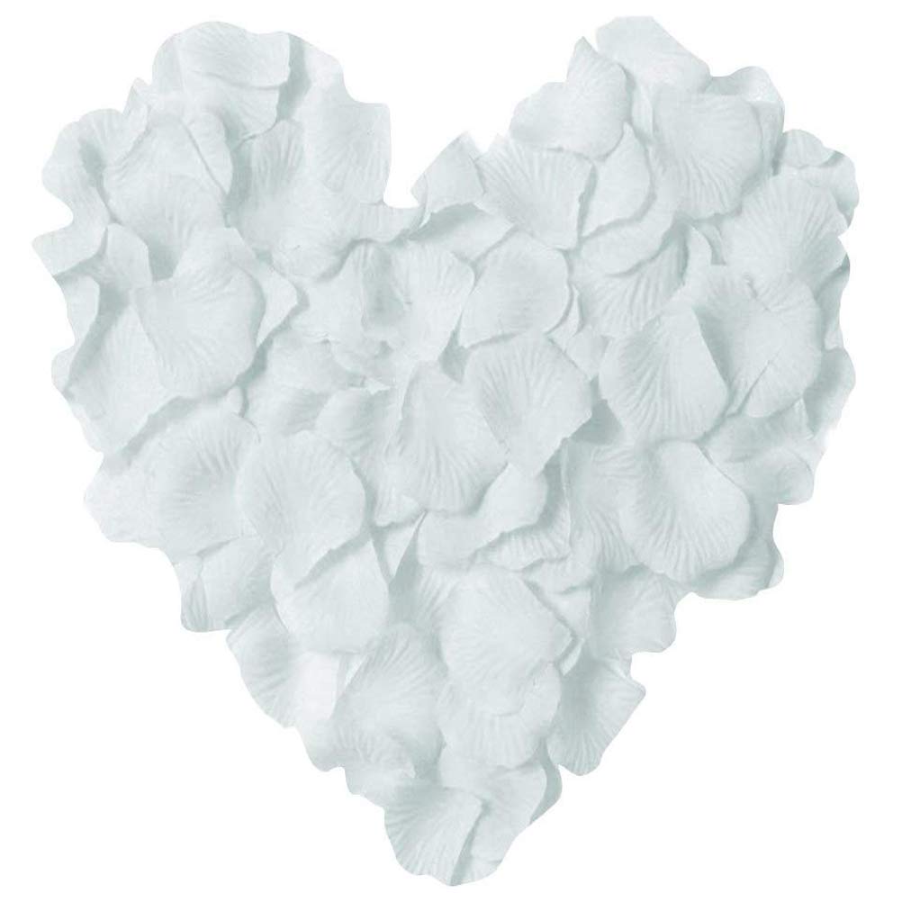Photo 1 of LZXD 1000 Pieces White Artificial Silk Rose Petals Flower Decoration Wedding Party Color White