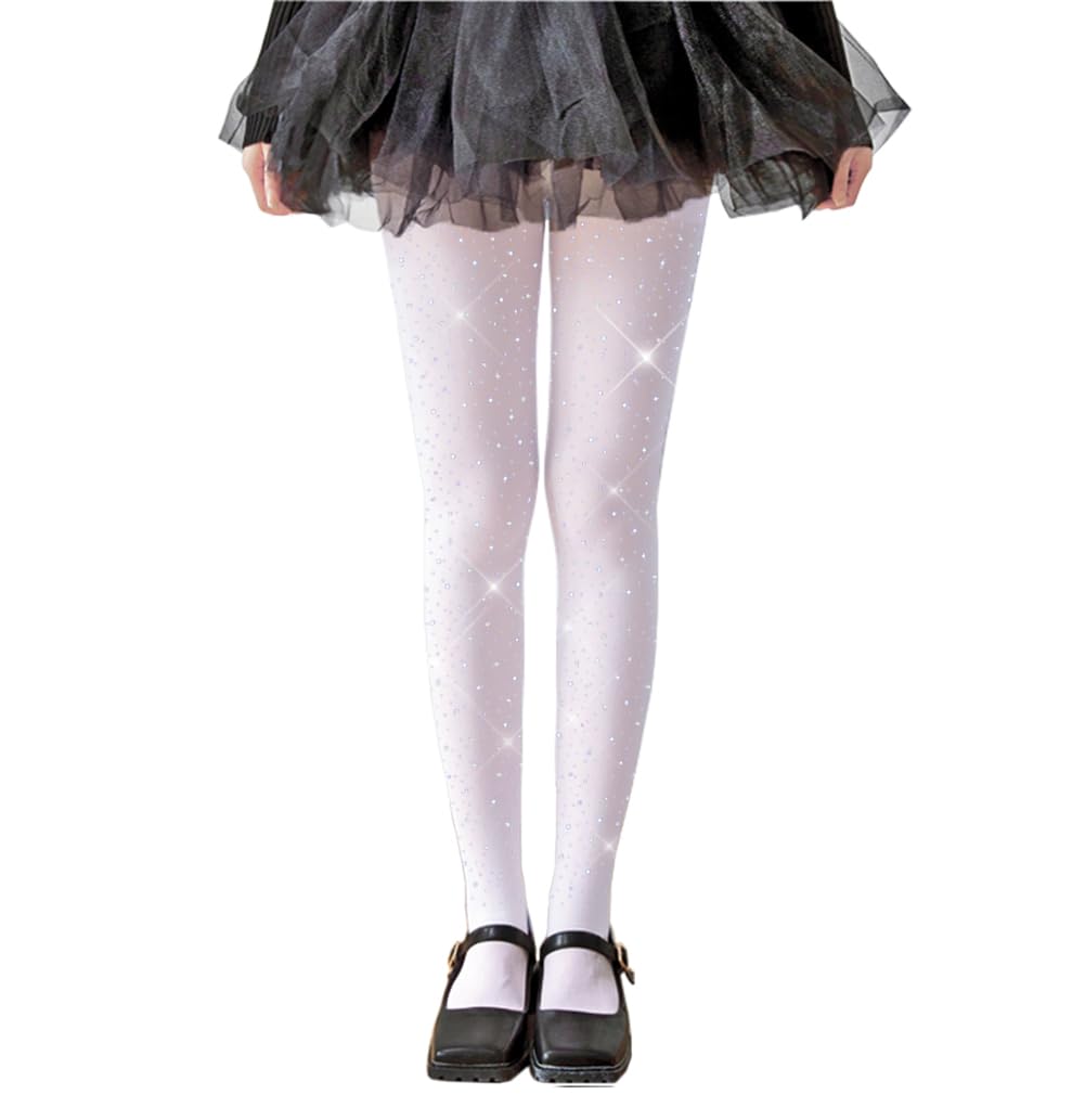 LUCKELF Girls Glitter Tights, Soft Opaque Tights