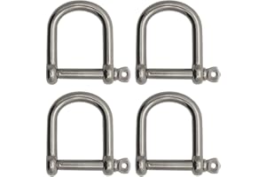 Extreme Max 3006.8228.4 BoatTector Stainless Steel Wide D Shackle - 5/16", 4-Pack