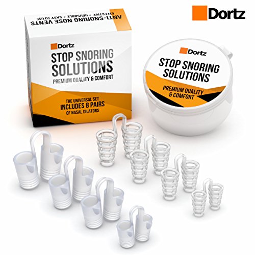 Dortz® Anti Snoring Devices - Snoring Solution - Snore Stopper Set - Anti Snoring Solutions - Anti Snoring Solutions - 8 Anti Snoring Nose Vents - Anti Snoring Device- Snoring Stopper Nasal Dilators