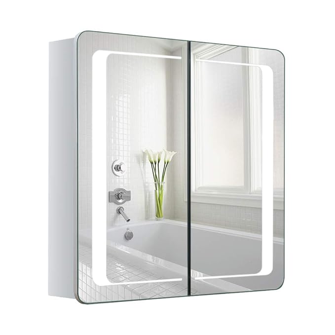 Warmiehomy Modern LED Bathroom Mirror Lights Shaver Socket Bluetooth Touch Sensor