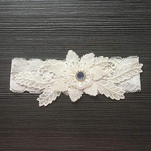 Sapphire flower bridal garter wedding garter flower lace garter