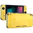 eXtremeRate DIY Replacement Shell Buttons for Nintendo Switch, Back Plate for Switch Console, Housing with Full Set Buttons for Joycon Handheld Controller - Chrome Gold [No Electronics Parts]