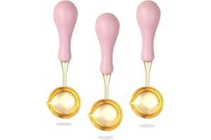YOLAKIS Electric Wax Seal Warmer Spoon 3pcs Wax Seal Spoon Pink Sealing Wax Melting Spoon for Wax Seal Stamp Envelope DIY Craft Sealing Wax (Pink Wax Spoon)
