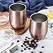 Maxdot 8 Pack Wine Tumbler Cup with Lids 12 OZ Double Wall Vacuum Stemless Insulated Wine Glasses, Durable Insulated Coffee Mug for Wine, Cocktail, Champagne, Beer, Water (Bright Rose Gold)