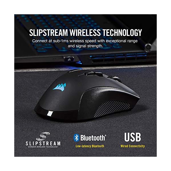 Corsair-Ironclaw-Wireless-RGB-Rechargeable-Wireless-Optical-Gaming-Mouse-with-Slipstream-Technology-18000-DPI-Optical-Sensor-3-Zone-RGB-Multi-Colour-Backlighting-Black Corsair Ironclaw Wireless RGB, Rechargeable Gaming Mouse with Slipstream Technology (18,000 DPI Optical Sensor, 3-Zone…