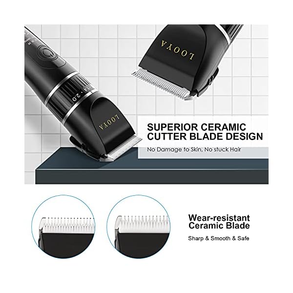 Hair Clippers Men, 16 PCS Professional Ceramic Blade Electric Haircut Kit, USB Rechargeable Hair Beard Trimmer Men Kids…