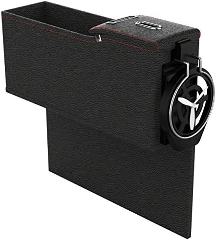 Car Seat Side Organizer – Console Expander with Collapsible Cup Holder – Insert Fits Most Cars, Trucks, Vans – Front Seat Side Pocket Car Seat Organizers – Storage for Interior Accessories (Passenger)