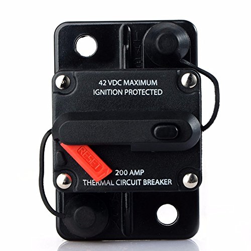 ANJOSHI 200A 50A 100A 150A Manual Reset Circuit Breaker Car Bus Truck Caravan Boat RV Vehicle Marine Inline Stereo Audio Panel Mounting Replacement Fuse Protector for Overload Protection